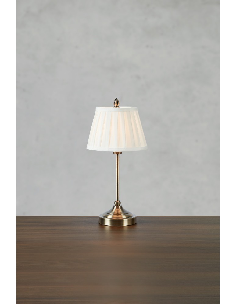 Table lamps with lampshade - Markslojd OXFORD Table 1L Ecru/Antique Brass 108973 - product kolory-swiatla.pl 2