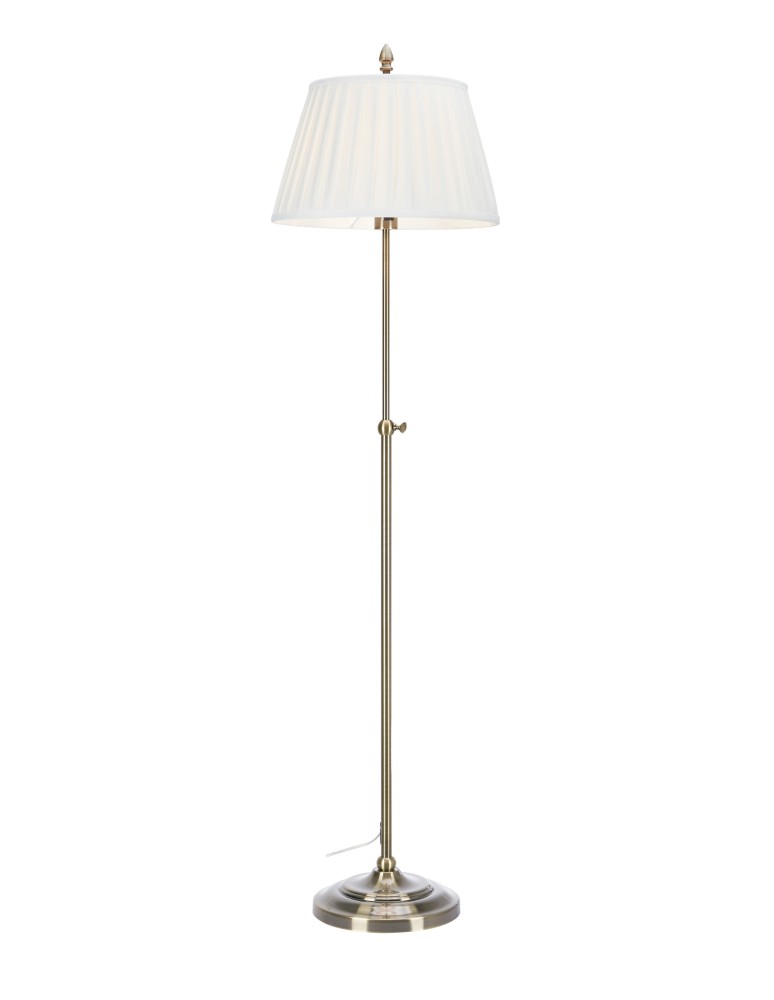 Classic floor lamps - Markslojd OXFORD Floor 1L Ecru/Antique Brass 108972 - product kolory-swiatla.pl 1
