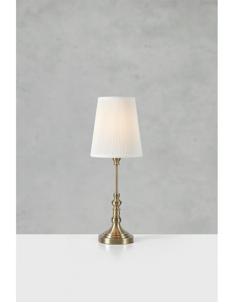 Table lamps with lampshade - Markslojd NOBLE Table 1L 66cm Ecru/Antique Brass 108970 - product kolory-swiatla.pl 2