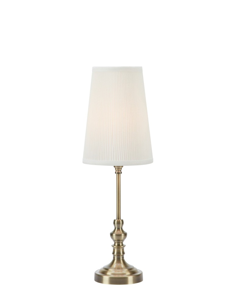 Table lamps with lampshade - Markslojd NOBLE Table 1L 56cm Ecru/Antique Brass 108969 - product kolory-swiatla.pl 1