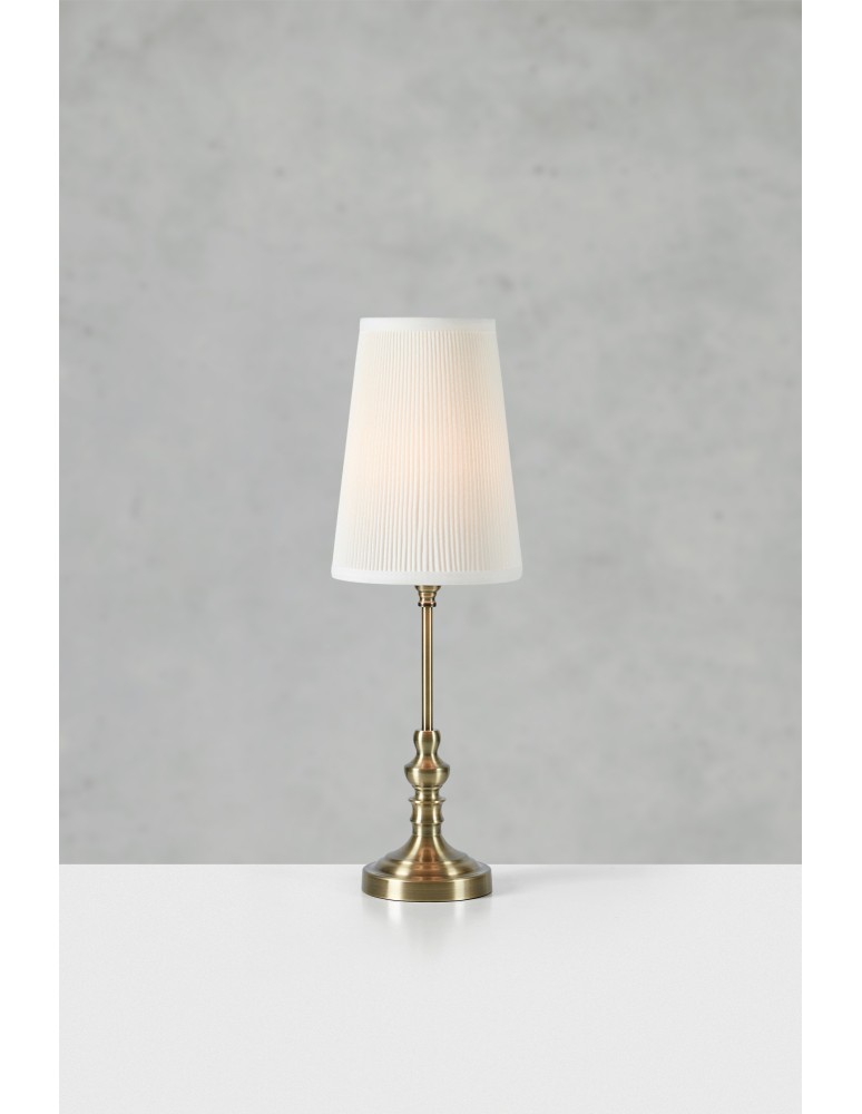 Table lamps with lampshade - Markslojd NOBLE Table 1L 56cm Ecru/Antique Brass 108969 - product kolory-swiatla.pl 2