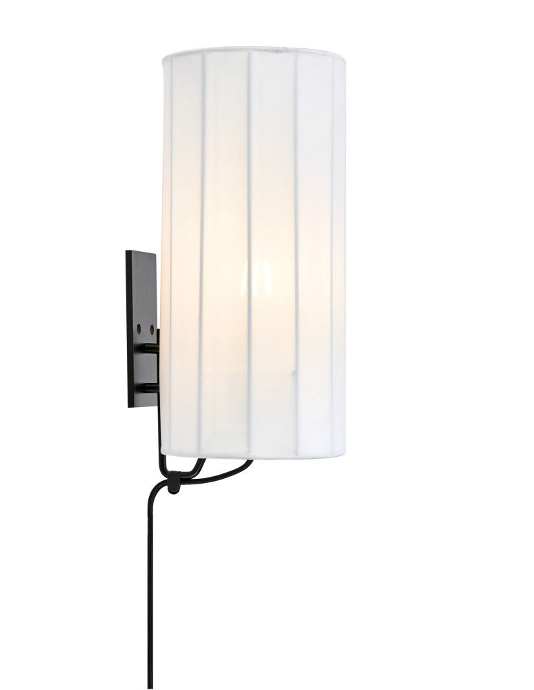 Wall lamps with lampshade - Markslojd HIKARI Wall Mounted 1L White/Black 108960 - product kolory-swiatla.pl 1