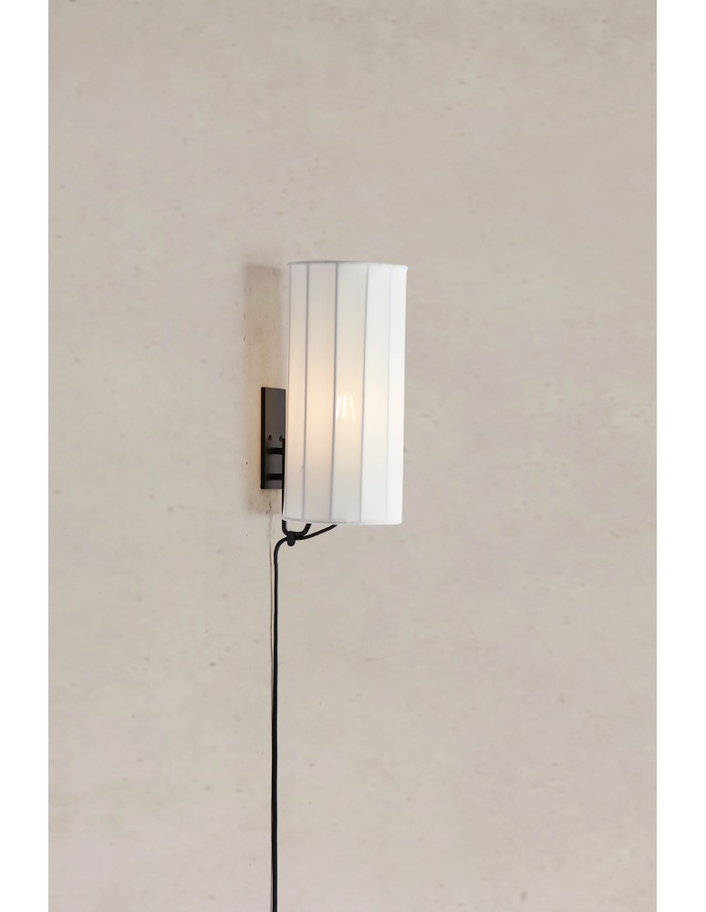 Wall lamps with lampshade - Markslojd HIKARI Wall Mounted 1L White/Black 108960 - product kolory-swiatla.pl 2