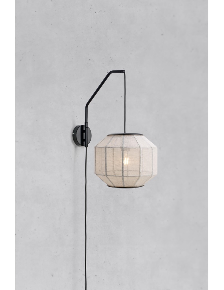 Scandinavian style wall lamps - Markslojd ASUKA Wall-mounted 1L Beige/Black 108957 - product kolory-swiatla.pl 2
