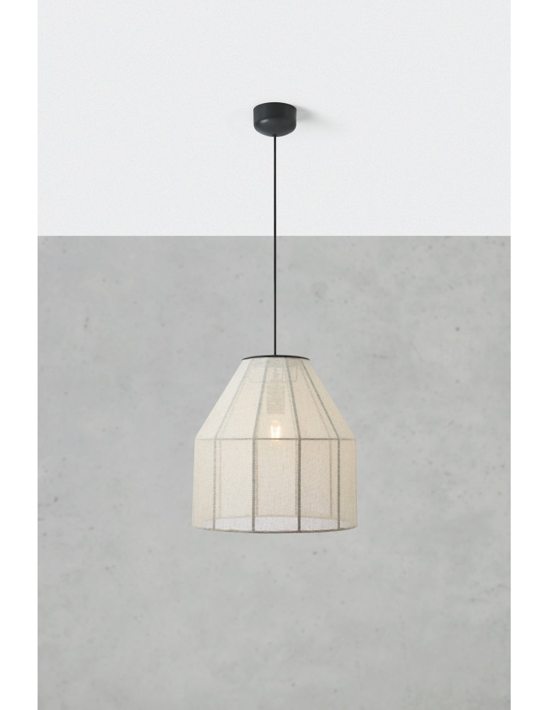 Boho pendant lamps - Markslojd AIKO Hanging 1L Beige/Black 108956 - product kolory-swiatla.pl 2