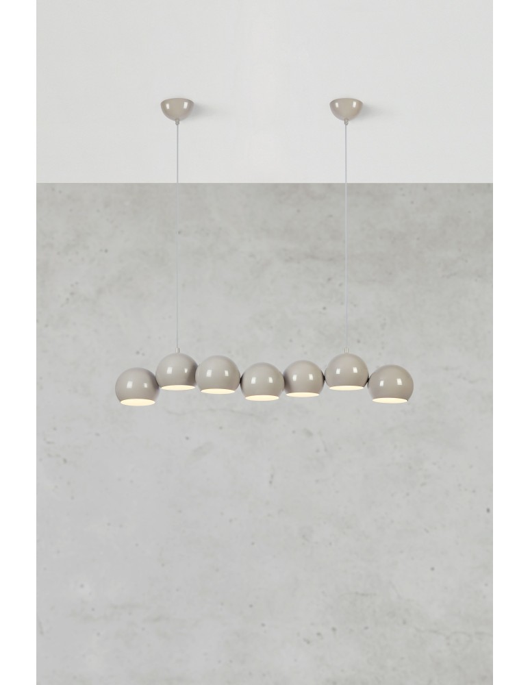 Pendant lamps over the island - Markslojd CUPOLO Hanging 7L Grey Brown 108914 - product kolory-swiatla.pl 2