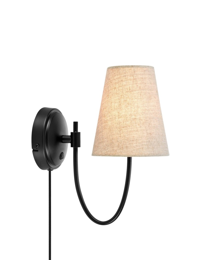 Wall lamps with lampshade - Markslojd AMAR Wall-mounted Beige/Black 108907 - product kolory-swiatla.pl 1
