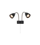 Reading wall lamps - Markslojd CIRO Wall Mounted 2L Black/Stainless Steel 108901 - product 1