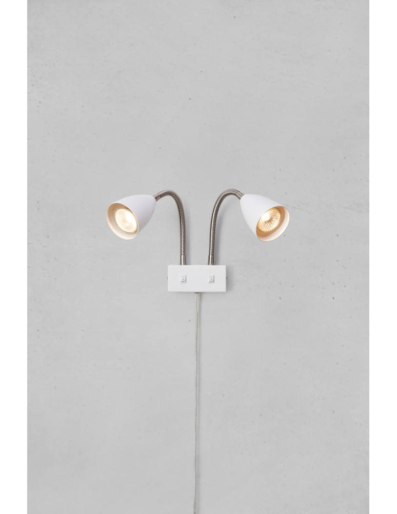 Reading wall lamps - Markslojd CIRO Wall Mounted 2L White/Steel 108900 - product kolory-swiatla.pl 2