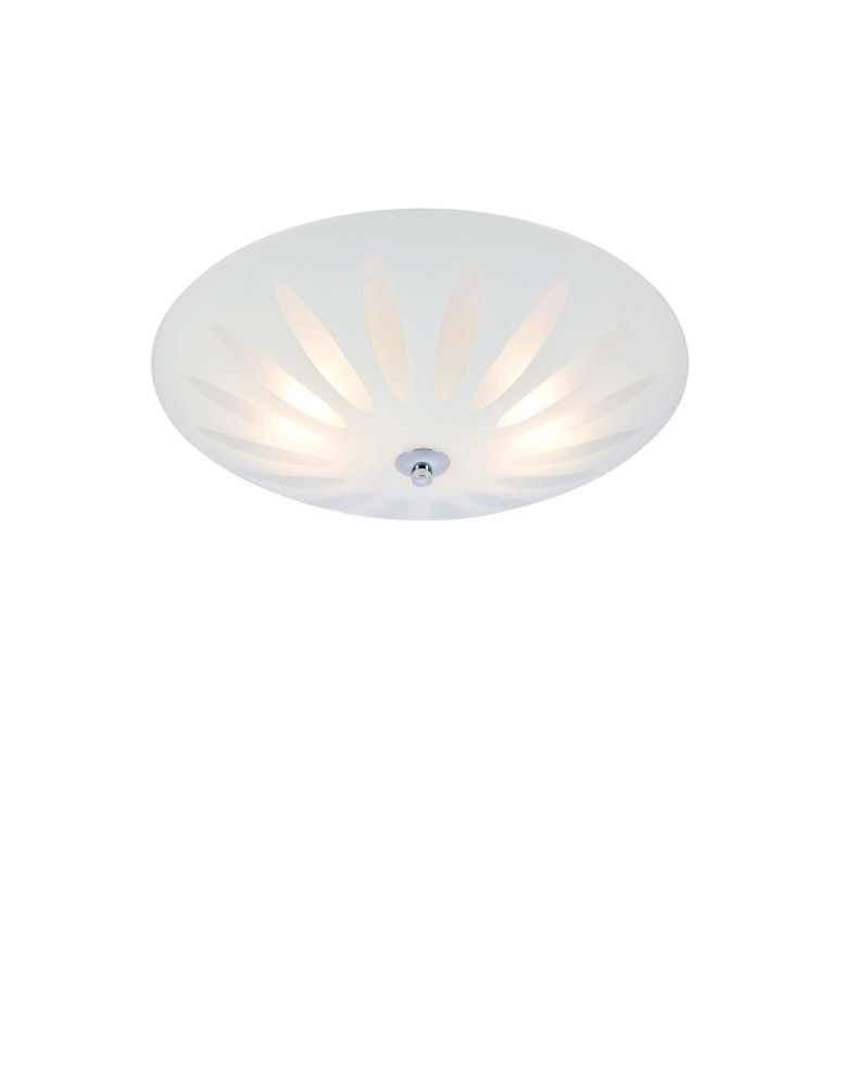 Round Plafonds - Markslojd PETAL Plafond 2L White/Chrome 108899 - product kolory-swiatla.pl 1