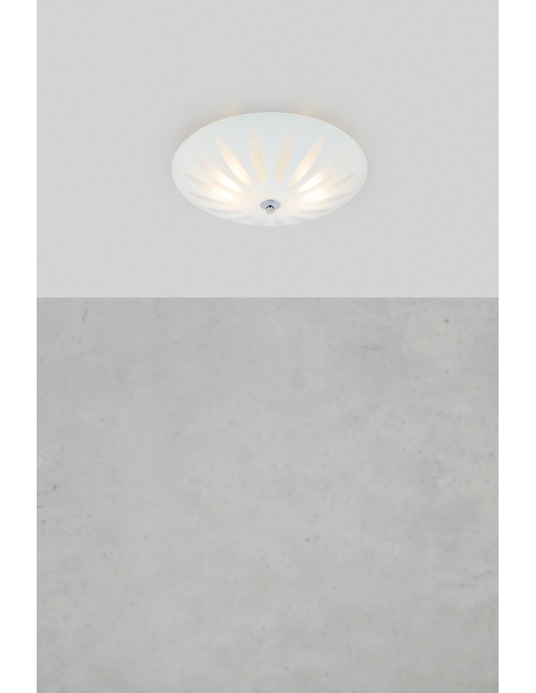 Round Plafonds - Markslojd PETAL Plafond 2L White/Chrome 108899 - product kolory-swiatla.pl 2