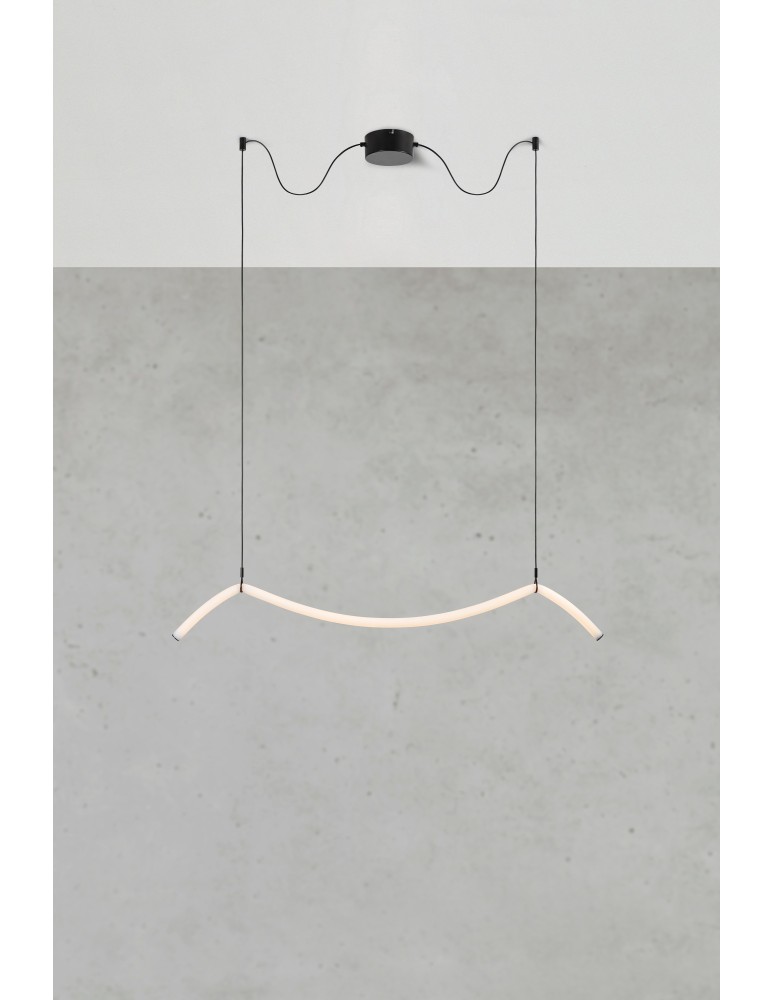 Pendant lamps over the island - Markslojd MELT LED Pendant White/Black 108873 - product kolory-swiatla.pl 2