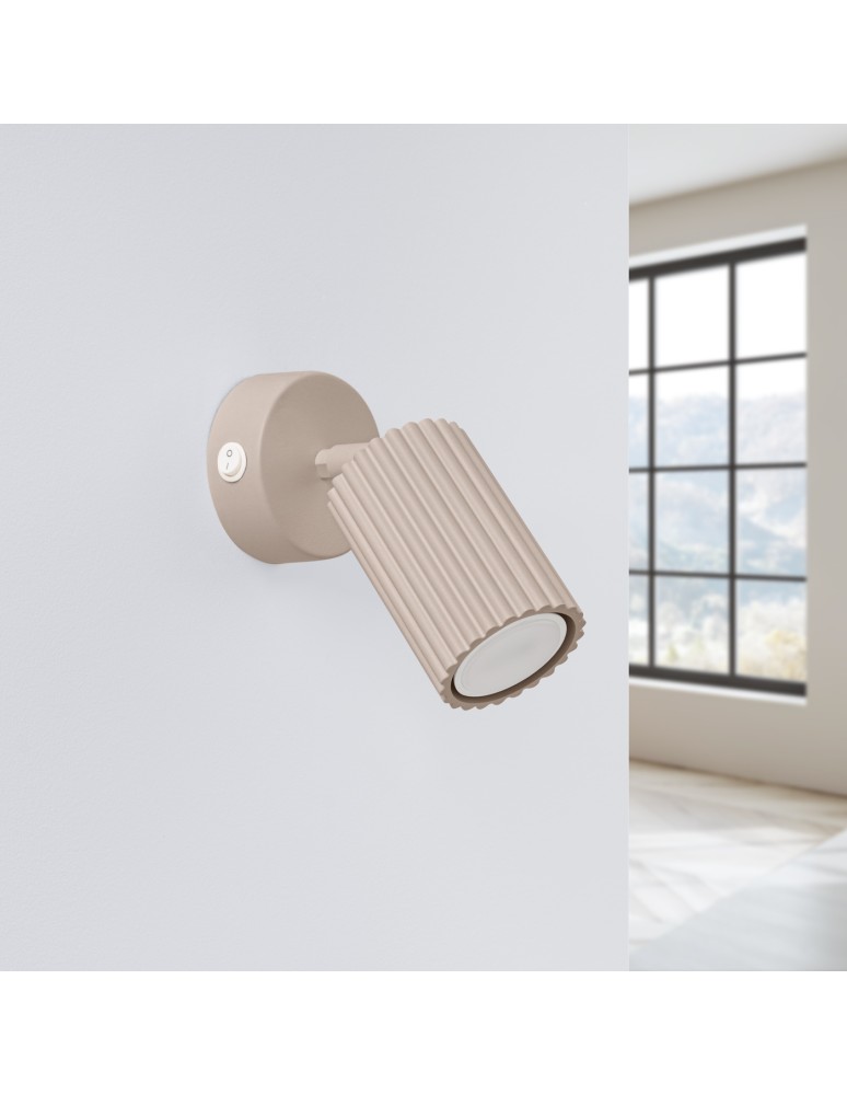 Wall lamps - Sollux Wall lamp KARBON taupe with switch SL.1762 - product kolory-swiatla.pl 2