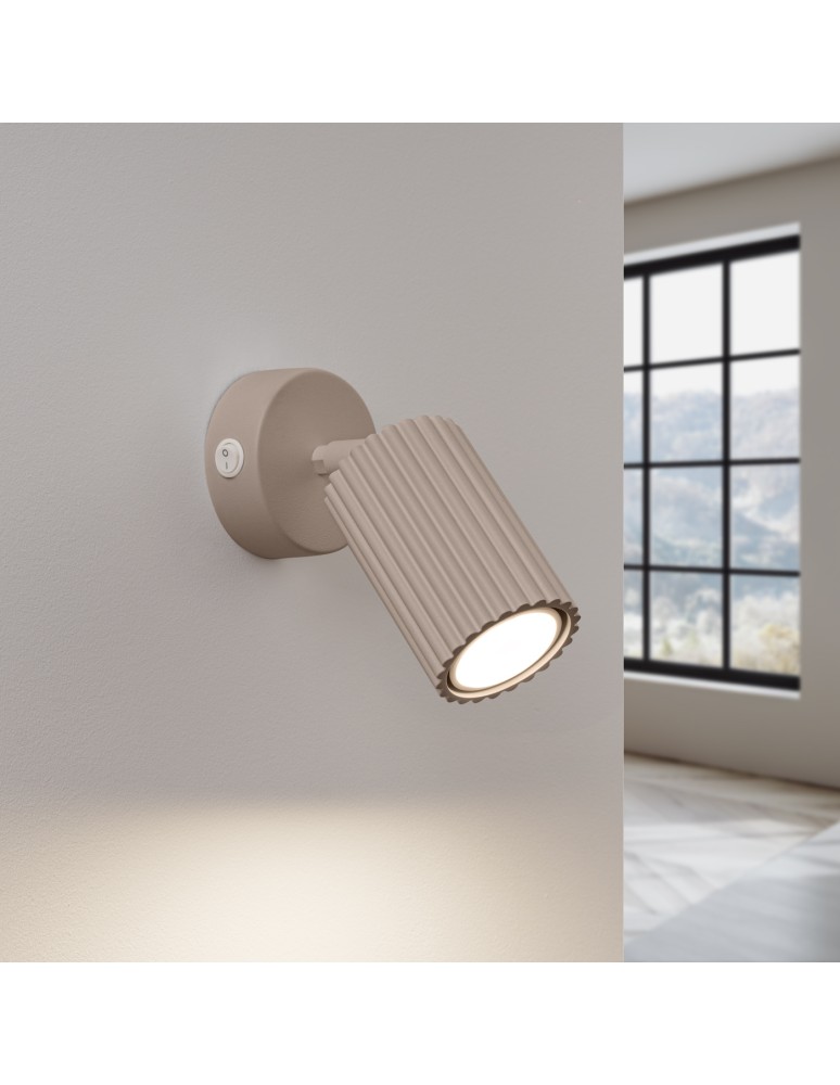 Wall lamps - Sollux Wall lamp KARBON taupe with switch SL.1762 - product kolory-swiatla.pl 3