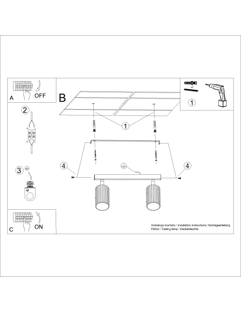 Ceiling lamps - Sollux Plafond KARBON 2 taupe SL.1763 - product kolory-swiatla.pl 10