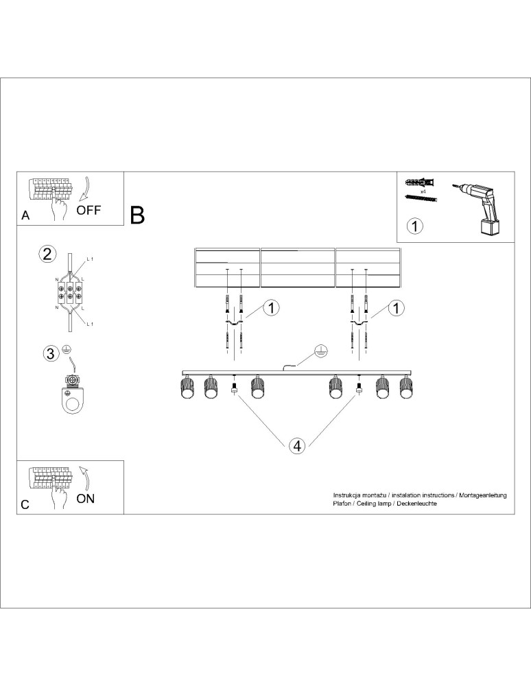 Sollux Plafon KARBON 6L taupe SL.1766 Sollux Plafon KARBON 6L taupe SL.1766