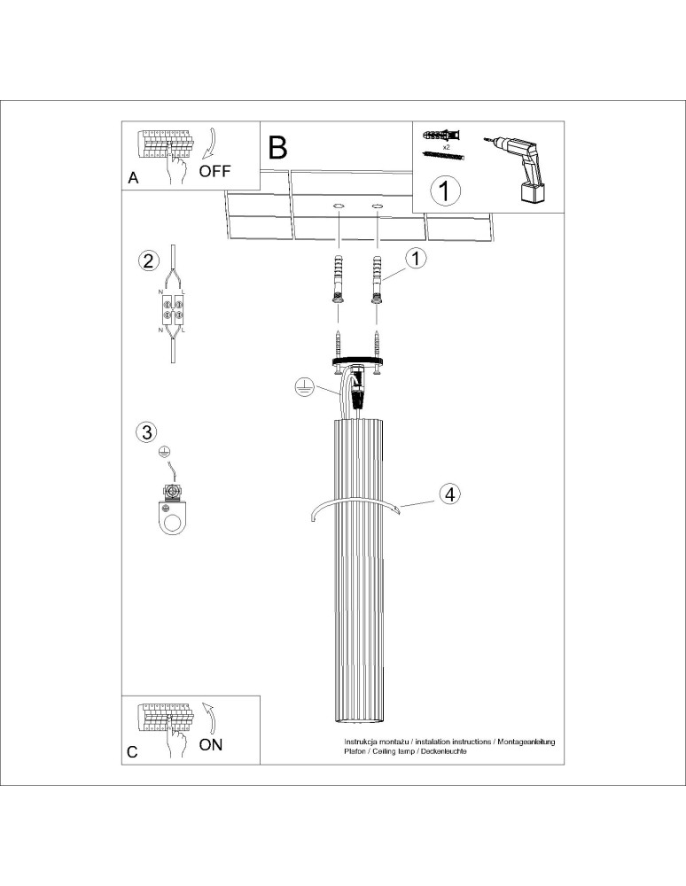 Ceiling lamps - Sollux Plafond KARBON 60 taupe SL.1767 - product kolory-swiatla.pl 9
