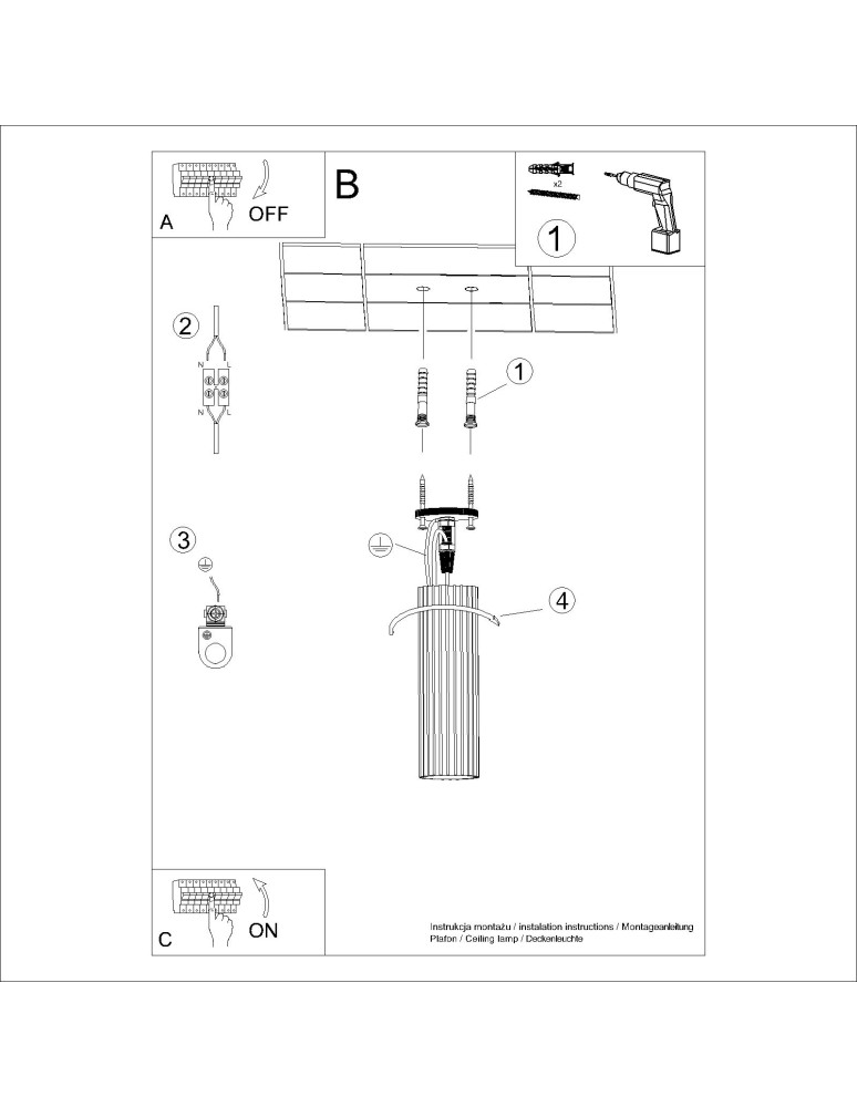 Ceiling lamps - Sollux Plafond KARBON 20 taupe SL.1771 - product kolory-swiatla.pl 9