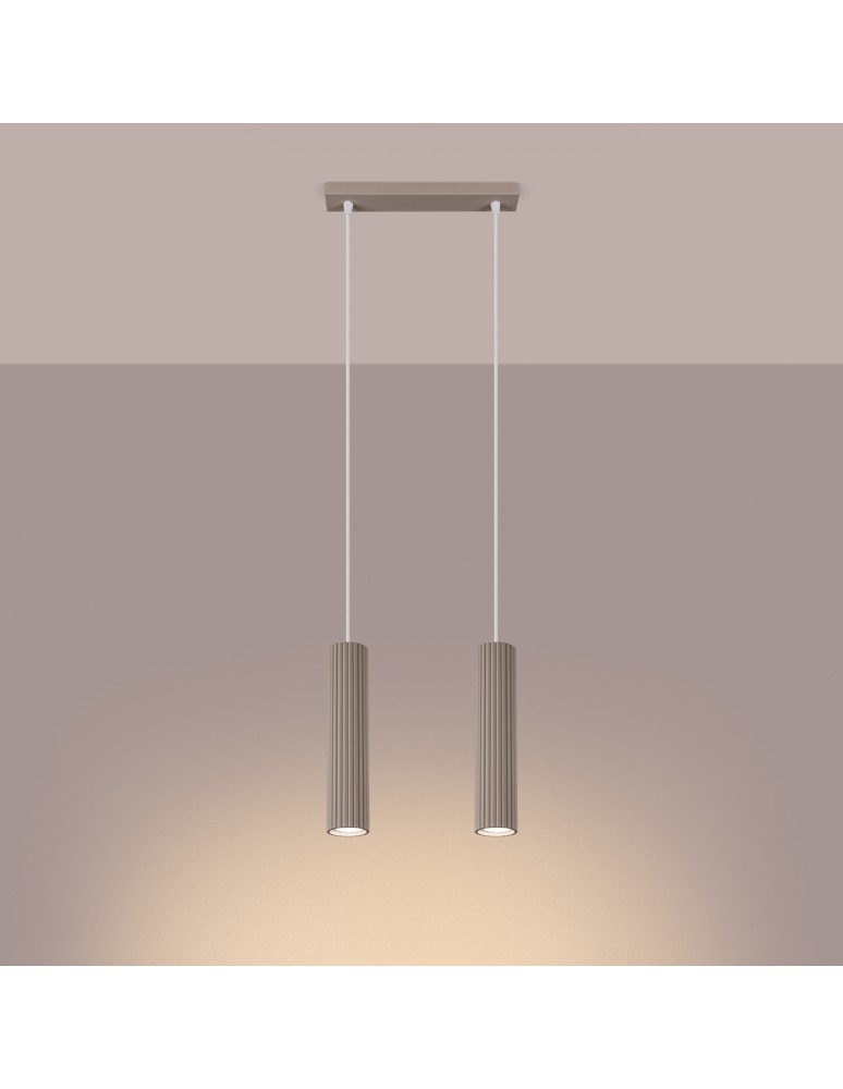 Pendant lamps - Sollux KARBON 2 taupe pendant lamp SL.1773 - product kolory-swiatla.pl 3