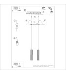 Pendant lamps - Sollux KARBON 2 taupe pendant lamp SL.1773 - product 11