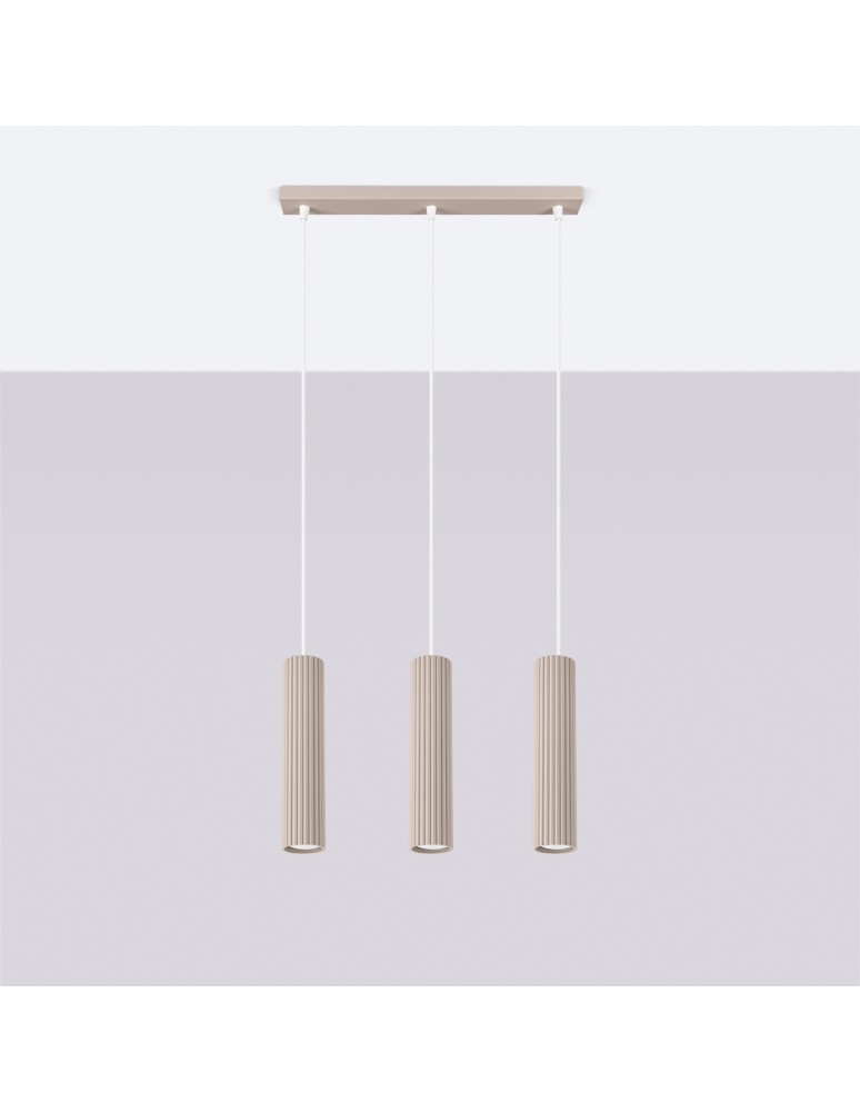 Sollux Lampa wisząca KARBON 3L taupe SL.1774