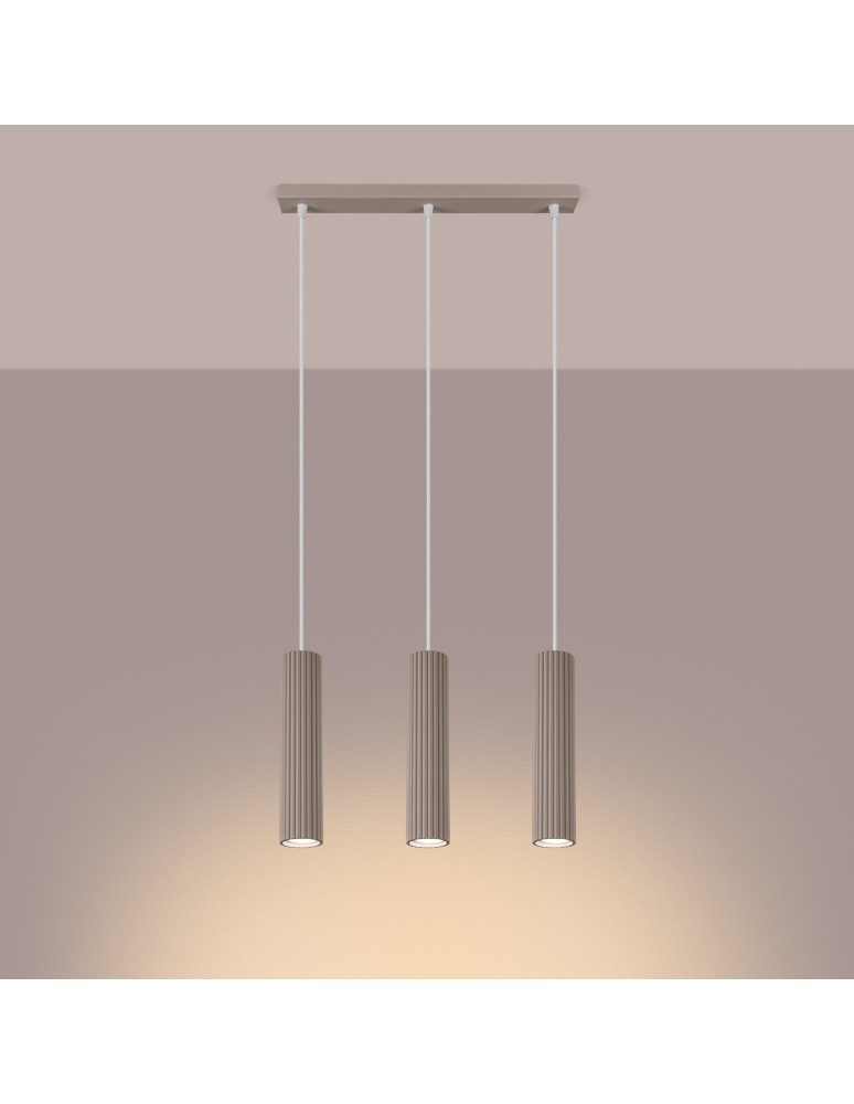 Sollux Lampa wisząca KARBON 3L taupe SL.1774