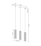 Sollux Lampa wisząca KARBON 3L taupe SL.1774