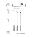 Pendant lamps - Sollux KARBON 3L taupe pendant lamp SL.1774 - product 11