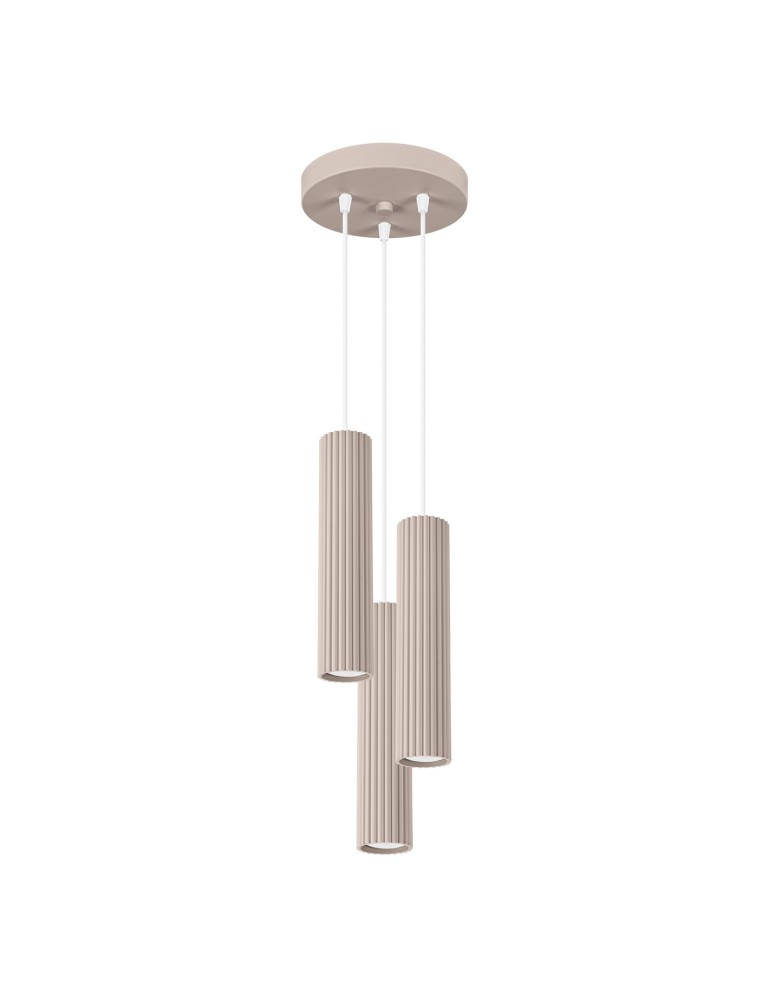 Pendant lamps - Sollux KARBON 3P taupe pendant lamp SL.1775 - product kolory-swiatla.pl 1