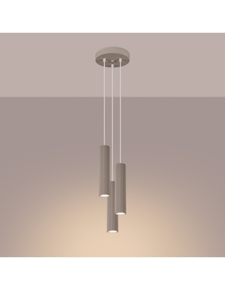 Sollux Lampa wisząca KARBON 3P taupe SL.1775
