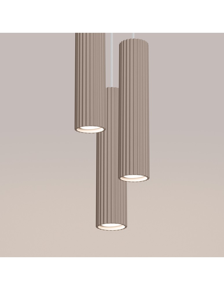 Pendant lamps - Sollux KARBON 3P taupe pendant lamp SL.1775 - product kolory-swiatla.pl 4