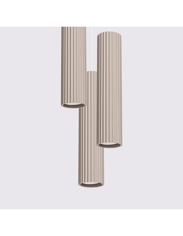 Pendant lamps - Sollux KARBON 3P taupe pendant lamp SL.1775 - product kolory-swiatla.pl 5