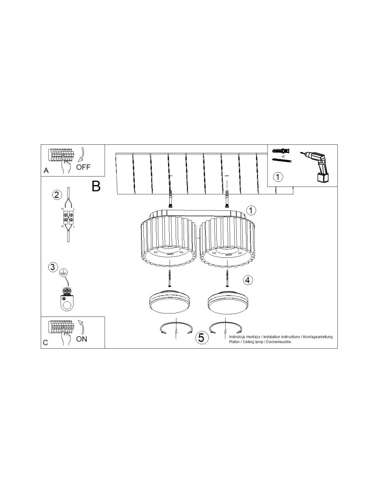 Ceiling lamps - Sollux Plafond AURA 2 beige Gx53 SL.1793 - product kolory-swiatla.pl 8