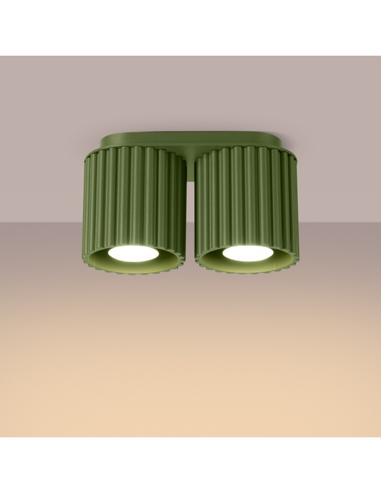 Ceiling lamps - Sollux Plafond AURA 2 olive green GU10 SL.1795 - product kolory-swiatla.pl 3