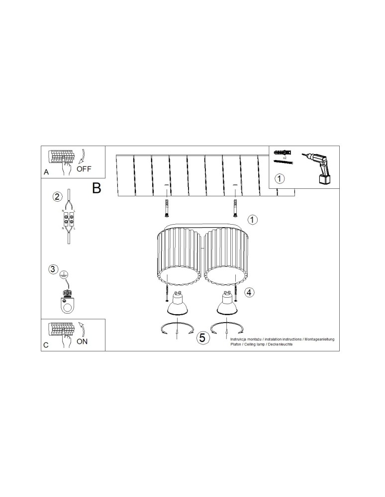 Ceiling lamps - Sollux Plafond AURA 2 olive green GU10 SL.1795 - product kolory-swiatla.pl 8