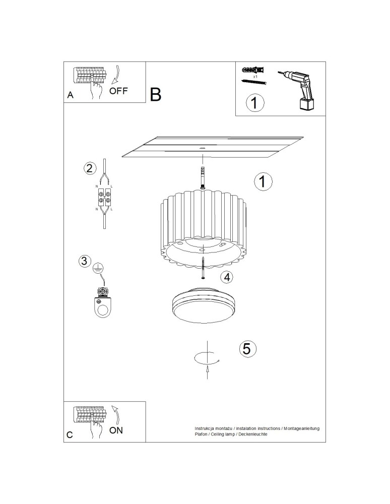 Ceiling lamps - Sollux Plafond AURA 1 ochre red Gx53 SL.1802 - product kolory-swiatla.pl 8