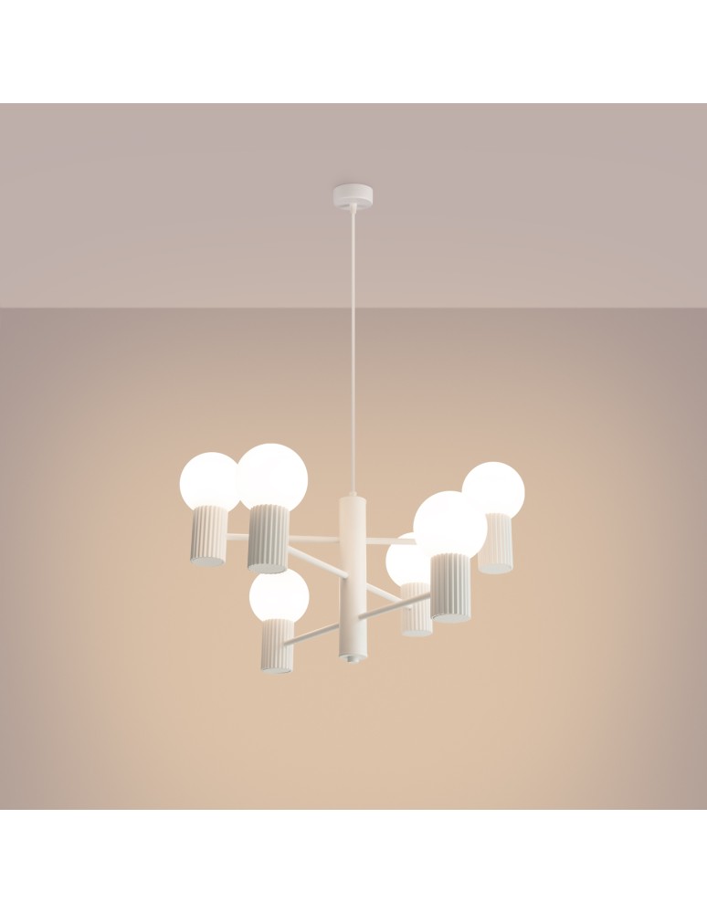 Chandeliers - Sollux Chandelier HALO 6 white SL.1829 - product kolory-swiatla.pl 3