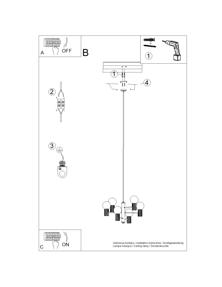 Chandeliers - Sollux Chandelier HALO 6 white SL.1829 - product kolory-swiatla.pl 11