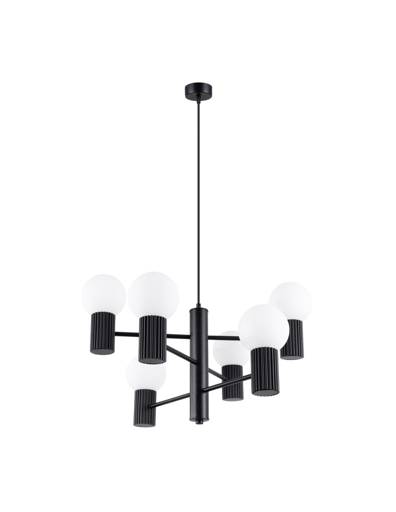 Chandeliers - Sollux Chandelier HALO 6 black SL.1830 - product kolory-swiatla.pl 1