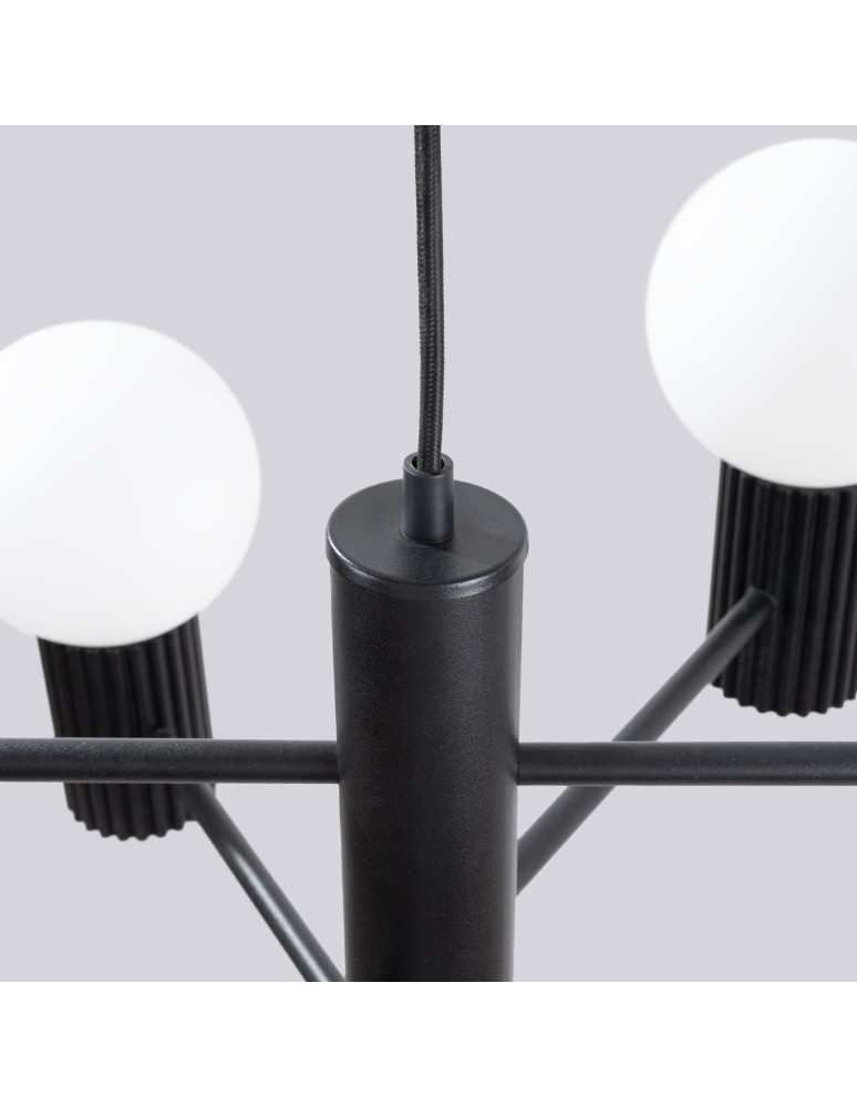 Chandeliers - Sollux Chandelier HALO 6 black SL.1830 - product kolory-swiatla.pl 6