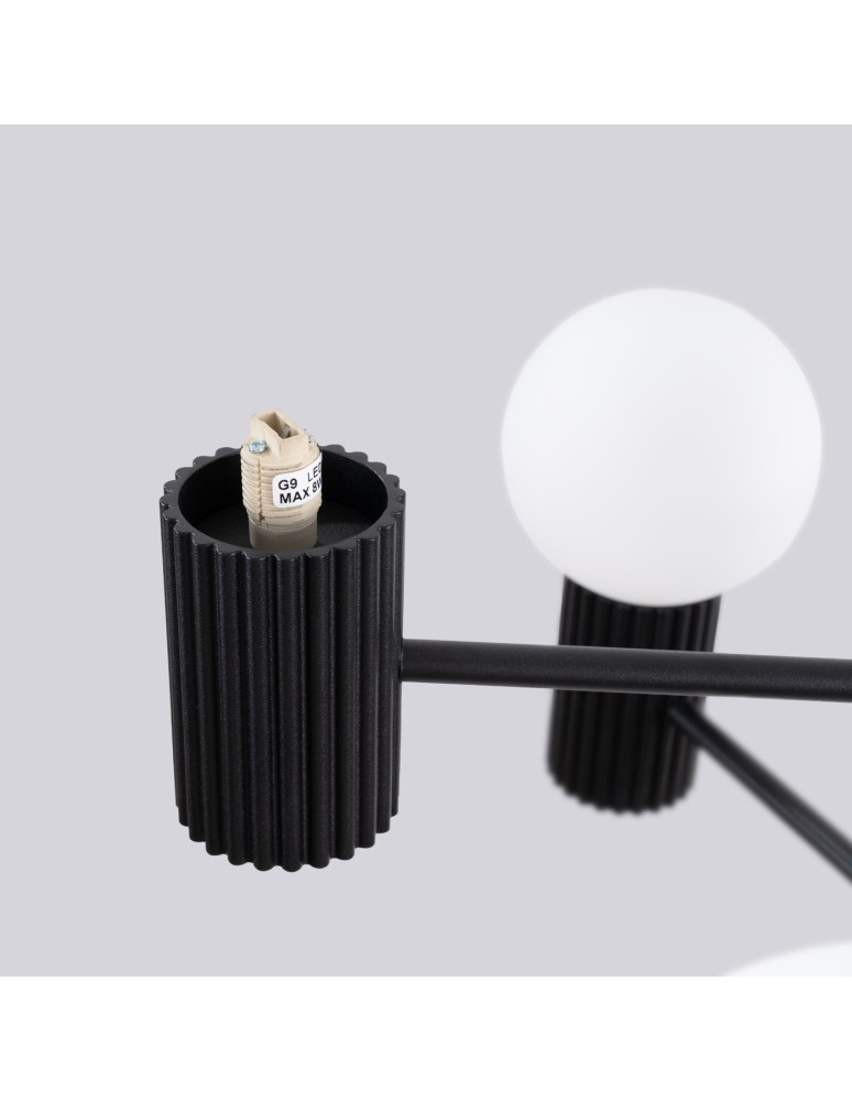 Chandeliers - Sollux Chandelier HALO 6 black SL.1830 - product kolory-swiatla.pl 8