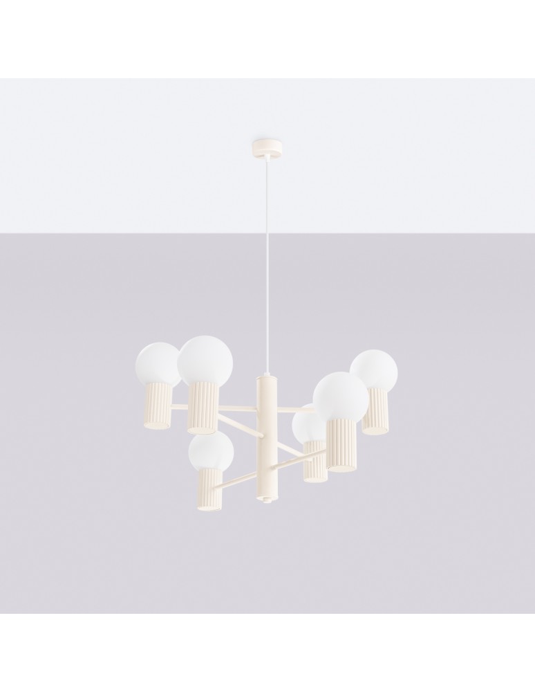 Chandeliers - Sollux Chandelier HALO 6 beige SL.1831 - product kolory-swiatla.pl 2