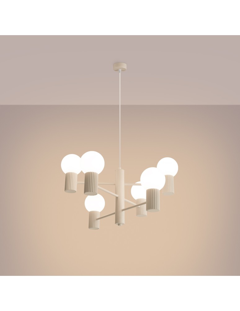 Chandeliers - Sollux Chandelier HALO 6 beige SL.1831 - product kolory-swiatla.pl 3