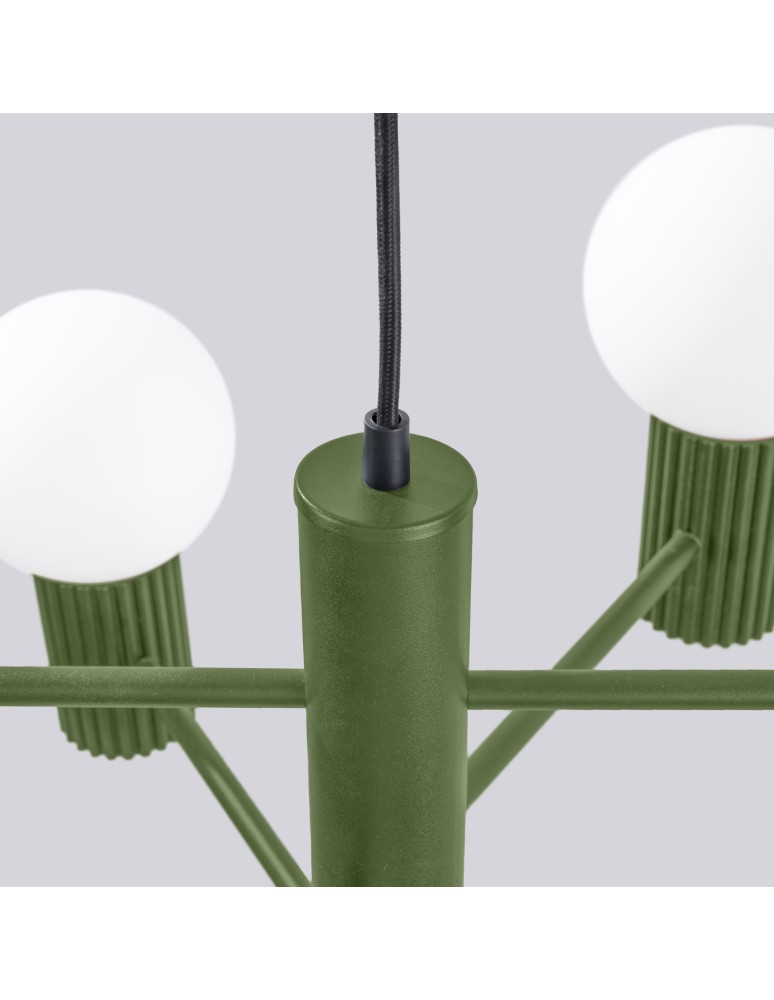 Chandeliers - Sollux Chandelier HALO 6 olive green SL.1832 - product kolory-swiatla.pl 6