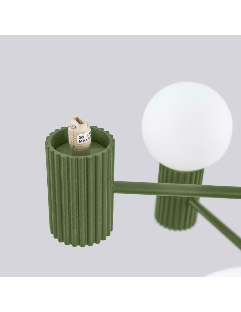 Chandeliers - Sollux Chandelier HALO 6 olive green SL.1832 - product kolory-swiatla.pl 8