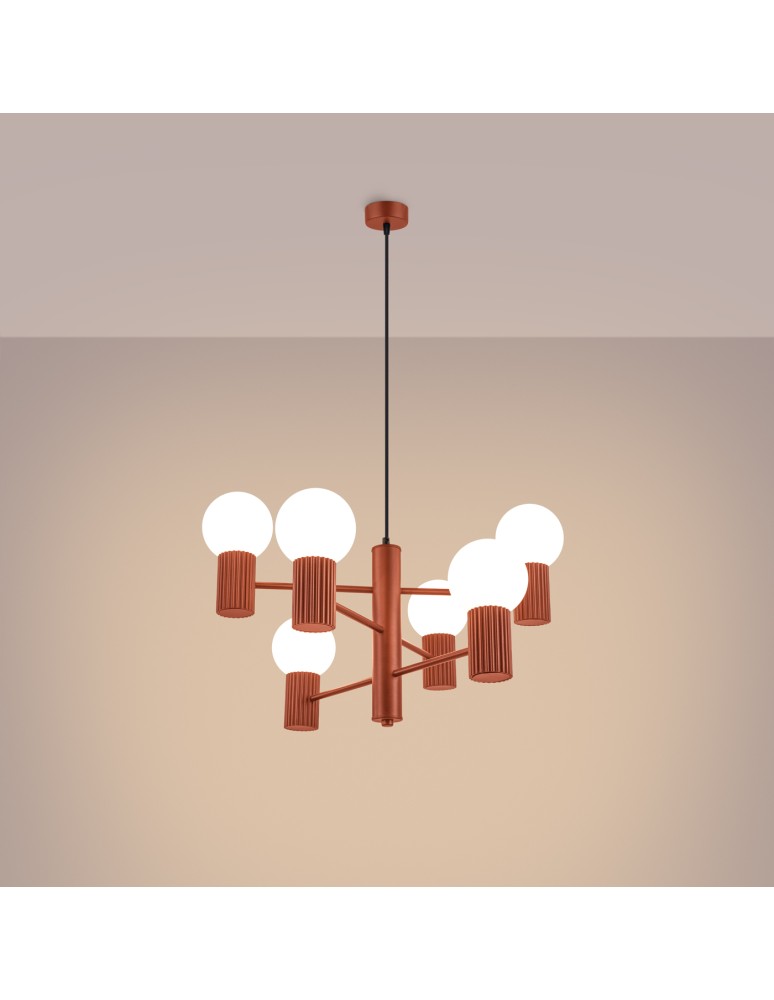 Chandeliers - Sollux Chandelier HALO 6 ochre red SL.1833 - product kolory-swiatla.pl 3