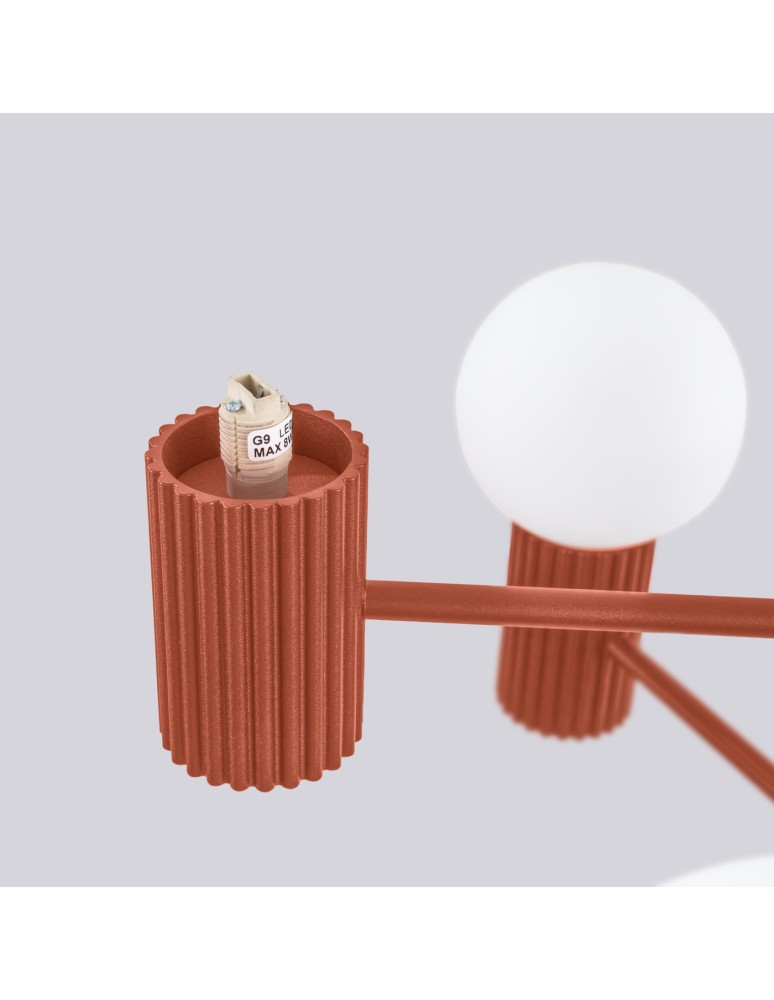 Sollux Żyrandol HALO 6 ochra czerwona SL.1833