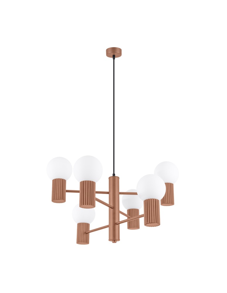Chandeliers - Sollux Chandelier HALO 6 mocca SL.1834 - product kolory-swiatla.pl 1