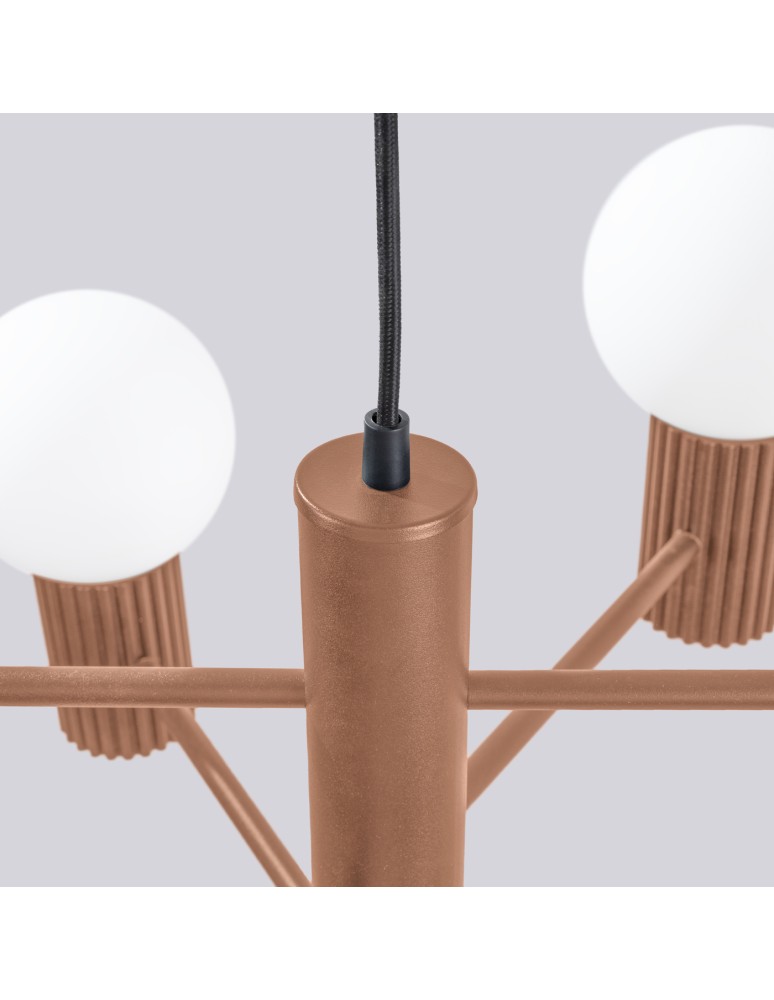 Chandeliers - Sollux Chandelier HALO 6 mocca SL.1834 - product kolory-swiatla.pl 6