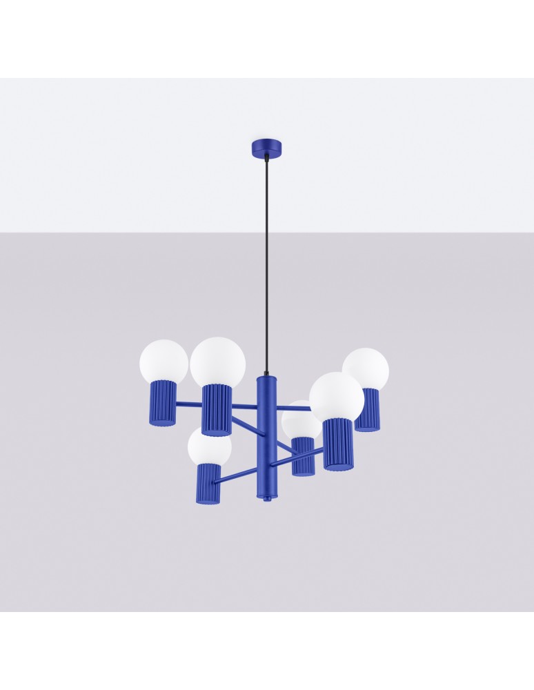 Chandeliers - Sollux Chandelier HALO 6 ultramarine SL.1835 - product kolory-swiatla.pl 2
